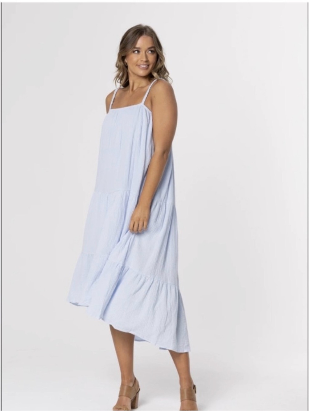 Madison the Label Gianna Gauzy Cotton A-line Maxi Swing Dress